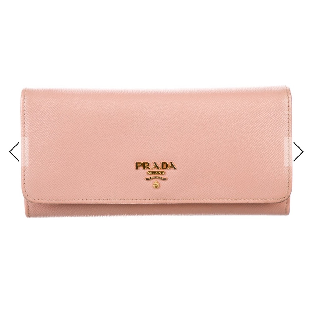 Prada Saffiano Blush Leather Continental Wallet
